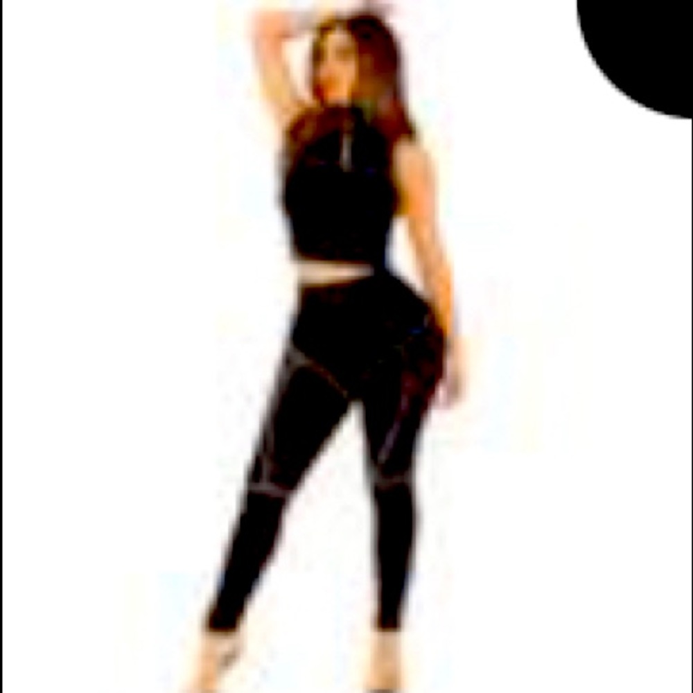 Fashion nova weekend warrior black 2 piece pants